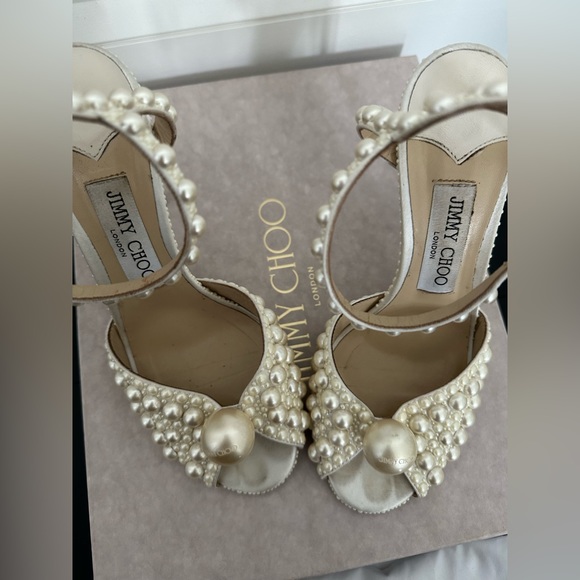 Jimmy Choo Sacora 100MM Embellished Sandals Size 37 - Picture 6 of 15